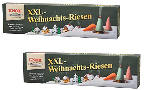 KNOX XXL 2er Set Räucherkerzen - Weihnachtsriesen mit Räucherschale - Menge: 10 Stück - Made in Germany