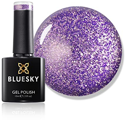 Bluesky Gel Polish, Amethyst Aura, Platinum14, Gel auflösbarer Nagellack, Schimmer, Lila, 10 ml