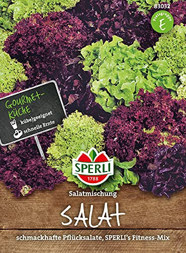 83032 Sperli Premium Salat Samen Mix | Pflücksalat Samen | Schnittsalat Samen | Salat Mix | Lollo Rosso | Lollo Bionda | Eichblatt Rot Grün