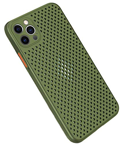 Rdyi6ba8 for iPhone 12 Pro Max Case, Heat Dissipation Breathable Cooling Hollow Cellular Hole Case Ultra-thin TPU Anti-Scratch Anti-Fingerprint Phone Case for iPhone 12 Pro Max, Red