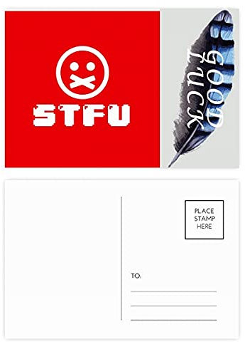 Postkarten-Set mit Aufschrift Shat Up Internet, Mode-Abkürzung, Glücksfeder, 20 Stück