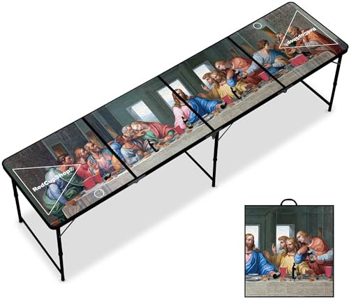 RedCupShop® Bierpong Tisch | Klappbarer & Tragbarer Tisch für Beer Pong | Wasserabweisend, Kratzfest & Höhenverstellbar | Erhältlich als Set mit Bechern & Bällen