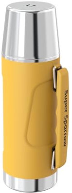 Super Sparrow Thermosflasche Edelstahl Trinkflasche - BPA-Frei - 750ml - Auslaufsicherer Deckel Fungiert als Trinkbecher - Hält 12/24 Std. Heiß/Kalt - Thermoskanne für Sport, Outdoor