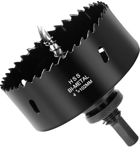 Flintronic Ferrata-fräs, bimetall muggsågar, skärare ø102 mm | Med sexkantig adapter och centerspets, för borrning av plast, Pvc, trä, träfiber, sötmetall