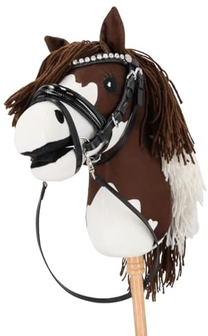 NETPROSHOP Hobby Horsing Trense Sunset svart med gata eller mörkbrun med ljusa sömmar, färg: svart