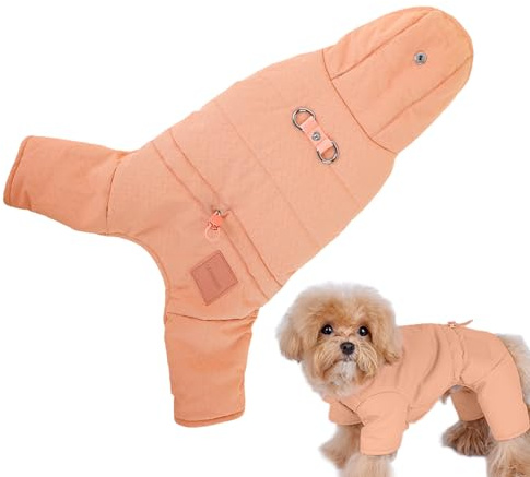 Piccole luci per cani – Cane traspirante, tempo freddo, cappa per cani, abbigliamento invernale ispessito, giacca per cani invernali per interni ed esterni