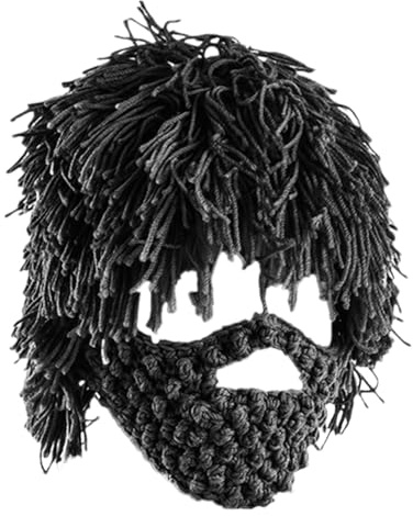 Protoence Cappello con Barba,Punk Maglina Copricapo Invernale | Cappello con Barba Divertente,Ideale per Viaggi Festival Uomo Donna Cosplay Feste Costume Maschere Concerti