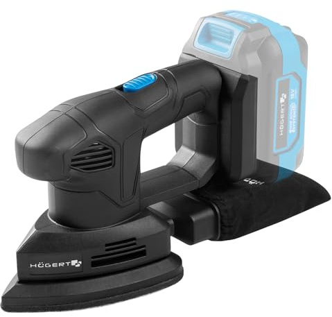 HÖGERT TECHNIK Lijadora Delta a Batería 18V OneAccuSystem, lijadora triangular compacta para madera, metal y plástico, multilijadora para esquinas, bordes y trabajos de detalle, sin batería