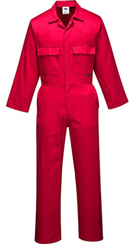 Portwest S999 - Euro trabajo boilersuit, color rojo, talla Large