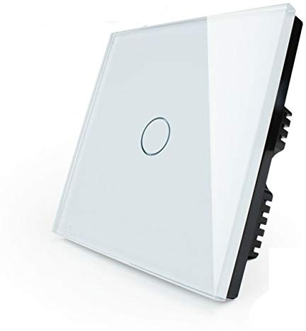 KONOQ Glass Panel Touch Light Switch - TOUCH DIMMER (1 Gang / 1 Way, White)