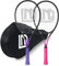 LUNNADE Lot de 2 raquettes de tennis pour adultes, durables, 68,6 cm, légères, pré-cordées et régripes, adaptées pour les joueurs débutants à intermédiaires