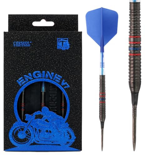 CUESOUL Engine V7 21g Stahlspitze,90% Wolfram-Dart-Set mit GEM Stone-Finish und vereinheitlichendem ROST T19 Carbon Flight