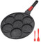 RANX INGST Pancake Pan, Non Stick Mini Crepe Pan with Detachable Handle, Pancake Mold with 7 Holes for Kids, Oven Safe - Black