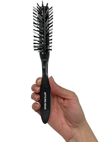 Styling Gear SG106 Hair Brush - 5 Row Slick Back Edge and Teasing Hairbrush, 1 Unit (Black)