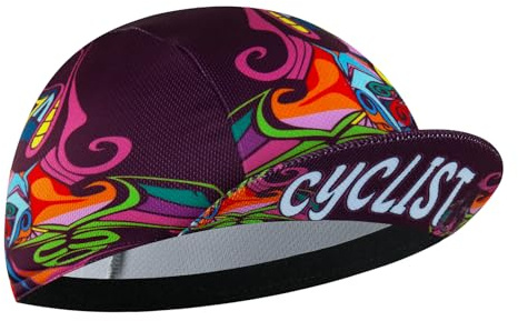 Corsehild Gorra de bicicleta con dibujos animados para llevar bajo el casco, gorra deportiva para ciclismo unisex, Talla única