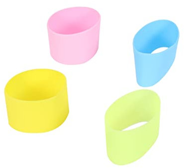 KOMBIUDA 4 Stück Flaschenhülle Silikonbecherhülle Cup-Ärmel Schutzhülse Abdeckung Silikonbecher-Schutzhülle Silikonschutzhülle Schutzhülle für Wasserflaschen Kaffeetasse Cup-Sets Glashülse