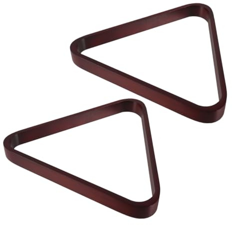 FUNOMOCYA Râtelier Triangulaire pour Billard en Bois Massif 572 MM Lot de 2 Cadres Triangles Rouge Foncé pour Billes Standard Support pour Installation Précise sur Table de Billard