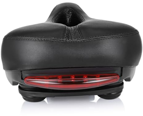 Hohopeti Selle de Vélo Tout-Terrain avec Coussin Creux Lumineux Confortable et Coussin Siège Extérieur pour VTT Route et Course Noir