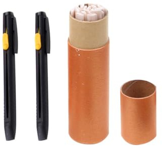 STOBAZA Tiza de Sastre white Retráctil con Núcleo Reemplazable 20 Piezas de Tiza para Coser y Accesorios de Costura con 2 Estuches Portátiles Adecuado para Marcar Telas Confección y