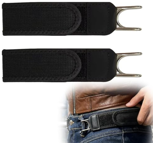 YAYNO 2 pezzi Cinture senza fibbia Cintura senza fibbia con gancio in metallo Cintura regolabile Cintura elastica invisibile senza fibbia da uomo, donna