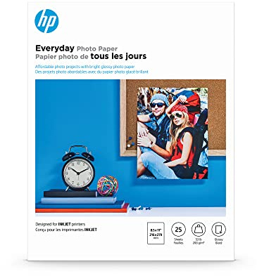 HP Everyday Photo Paper, Glossy, 8.5x11 in, 25 sheets (Q5498A)