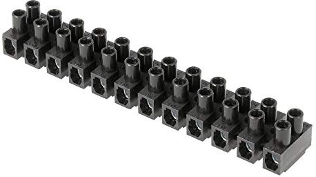 Barrette de 12 Dominos Électriques, Bornes Électriques, jusqu'à 16 mm, raccordement électriquem 76A, Noir