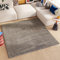 TAPISO Essence Teppich Quadratisch Shaggy Hochflor Langflor Grau Einfarbig Weich Modern Design Wohnzimmer Schlafzimmer ÖKOTEX 120 x 120 cm