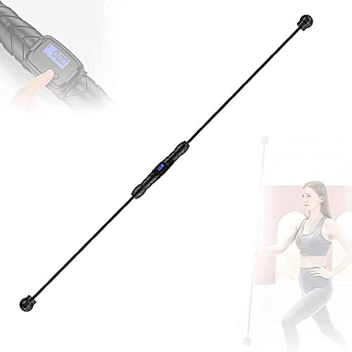 Fitness Schwingstab Pilates Stange Tragbares Yoga Stick Vibrierende Fitnessstange, Elastische Flexistange mit Zählvorrichtung, Hochfrequenz für Jugendliche und ältere Menschen, Pilates, Yoga Workou