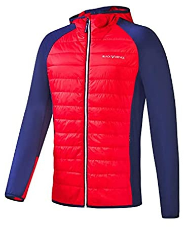 Black Crevice Herren wattierte Hybrid Jacke, rot/blau, M