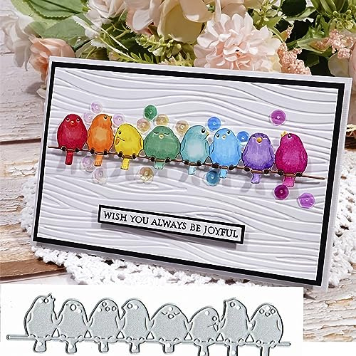 Massor av söta fåglar metallstansning för korttillverkning, julblomma ram fågelkort skärning schabloner gör-det-själv scrapbooking album dekorativ prägling papper kort prägling hantverk