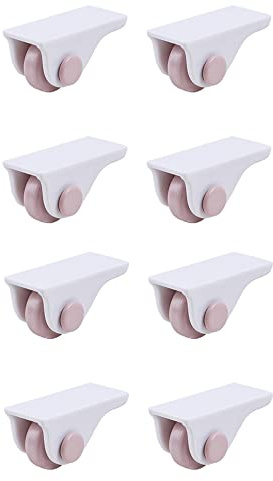 SagaSave 8 Pcs Self Adhesive Caster Wheels Self Fixed Wheels Furniture Pulley Castor Plastic Wheels for Shoe Box, Storage Box, Garbage Can(Pink)