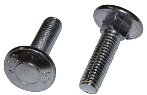 100 Stück Schlossschrauben M5 x 20 Verzinkt DIN 603 Flachrundschrauben mit Vierkantansatz Flachrundkopf Schrauben Schloßschrauben Schlossschraube