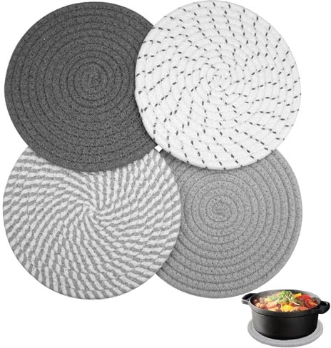 4 Pezzi Sottopentola Cotone 18cm Cucina