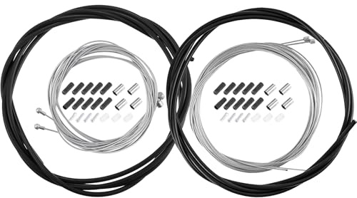 CafullCon 48 Pieces Shifter Cable Set, Universal Bike Brake Gear Shifter Cable Kit, Bicycle Change Cable Kit，Bicycle Shift Cable housing for Mountain Bike, Road Bike, Folding Bike Repair Replacement