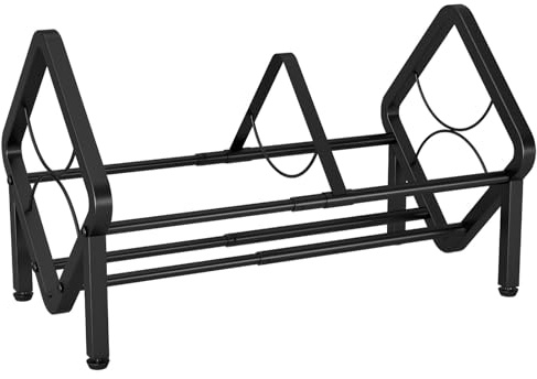Telescopic Adjustable Record Storage Rack, Stable Carbon Steel Lp Stand, Compact Vinyl Holder, Sturdy Metal Frame, Quick Assembly