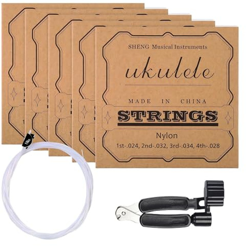 Ukulele-strängar baryton, 5 uppsättningar universella hållbara nylon - baryton ukulele-tillbehör, för träning, resor, skola, utomhusevenemang
