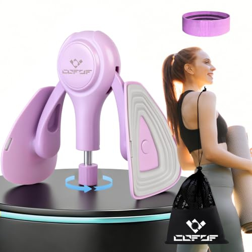 Thigh Trainer, 15-70lb Adjustable Inner Thigh Trainer Exerciser for Women | Enhanced Resistance Pelvic Floor Exercise Devices with Fabric Band for Yoga, Weight Loss & Glutes Arms and Core