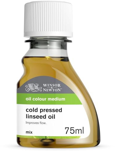 Winsor & Newton 3021747 Kaltgepresstes Leinöl, erhöht den Glanz und die Transparenz von Ölfarben, 75ml Flasche