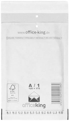 OfficeKing 1000x Luftpolstertaschen weiss Gr. A/1 (120x175 mm) DIN A6 - Marken-Qualität