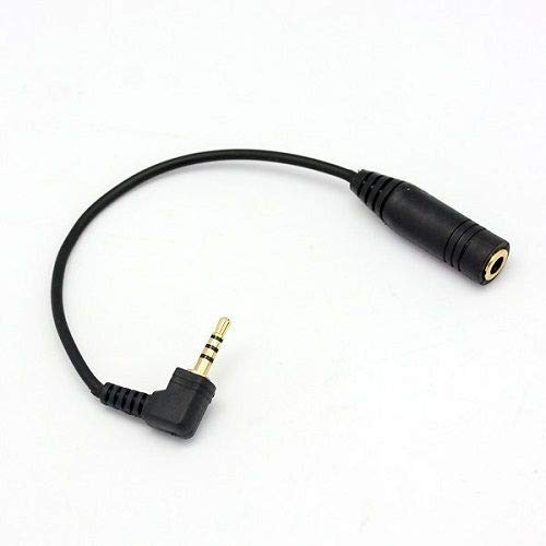 CABLEPELADO Cavo Audio Stereo Jack 2.5 Maschio 4 Pin a Jack 3.5 Femmina, Cavo di Conversione da 2,5 mm a 3,5 mm, Adatto per Altoparlanti, Cuffie, Cellulare, Tablet, MP3 | Nero | 15 cm