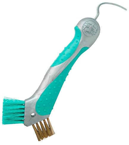 Imperial Riding Raschietto per zoccoli IRH, robusto raschietto per zoccoli, detergente per spazzole in metallo con manico ergonomico, raschietto per zoccoli con design brevettato e look glamour, giada