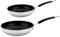 Meyer Non Stick Frying Pan Set of 2 - Stainless Steel Frying Pans Set 20 & 28cm, Induction Suitable, Dishwasher Safe, Soft Grip Heat Resistant Handles, Silver