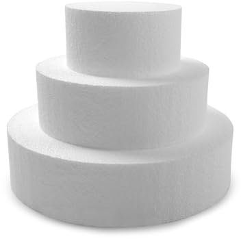 Miss Bakery's House® Dischi in polistirolo - Cake Dummy - Set 1-5,5 cm - Ø 10 cm + 15 cm + 20 cm - 3 livelli - Cake-Pops