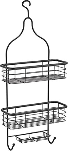 MSV Duschregal Duschablage Regal Badregal für Shampoo, Duschgel - Aluminium schwarz matt