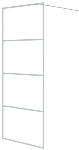 vidaXL Parete Doccia Walk in Bianca 80x195 cm Vetro Trasparente ESG