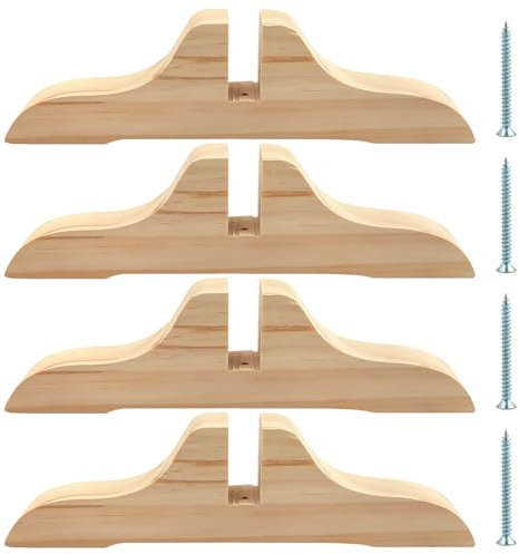 POHOVE 4 Divisori Pieghevoli in Legno Con Viti, Supporto per Privacy per Stanza, Piedi Divisorio per Hotel, Casa e Ufficio (Dimensioni: 30 x 3)