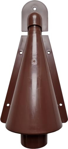 1STec Brown Virgin Media Plastic Triangular Dolly External Wall to Underground Cable Conduit Ducting Cover (With Screws Plugs & Duct Cover Capping)