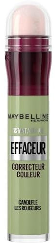 Maybelline New York- Instant Effaceur - Correcteur de Couleur - Corrige les Rougeurs, Cernes, Taches et Imperfections - Tenue Longue Durée 12H - Teinte : Vert - 6,8 ml