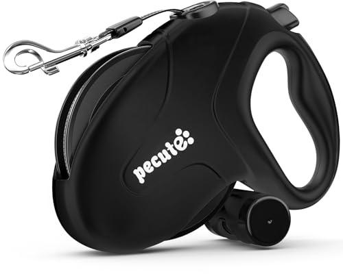 Pecute Correa Perro Extensible/Retráctil 10M, hasta 50KG, Correas con Bandas Reflectantes para los Paseos Diarios del Perro|Perros Accesorios