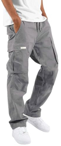 Pantalon Cargo Homme Taille ÉLastique, Pantalon Randonnée Homme Grande Taille Long Slim Couleur Unie Classiques Casual Tendance Comfortable Léger De Tous Les Jours Simple Passe-Partout Pants
